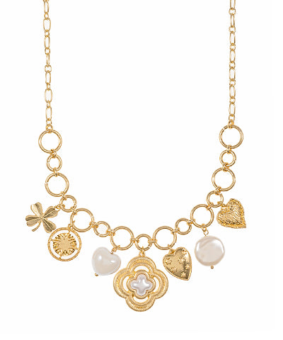 Heart & Multi Charm Necklace