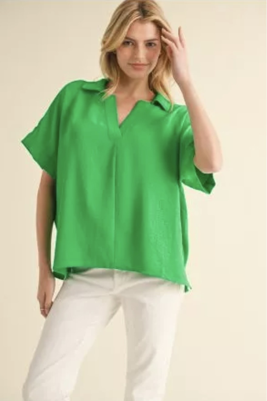 Pop of Green Everyday Blouse
