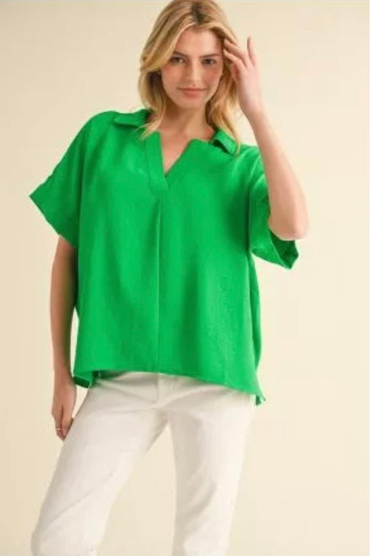 Pop of Green Everyday Blouse