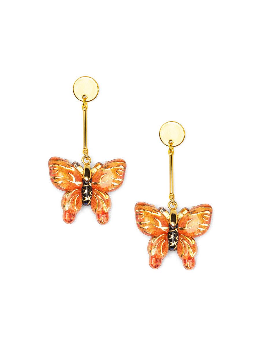 Hot Pink Butterfly Drop Earring