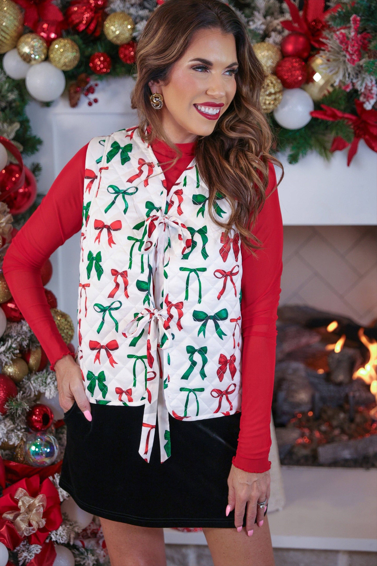 Holiday Cheer Tie-Front Vest