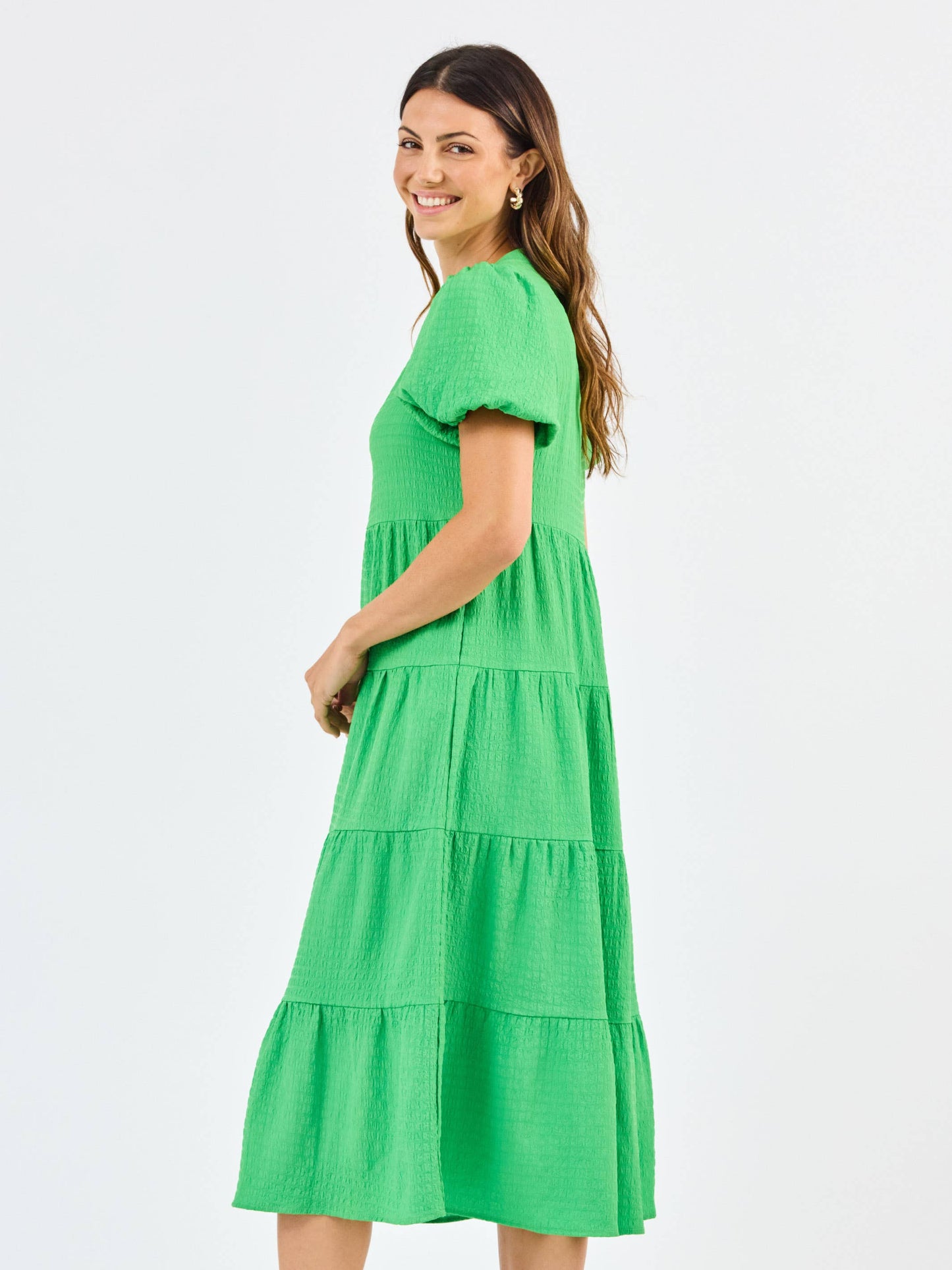 Kinsley Seersucker Dress/ Green