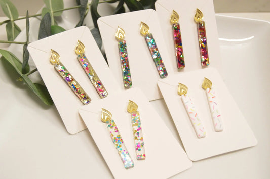 Candle Earrings, Celebration Earrings, Birthday Earrings