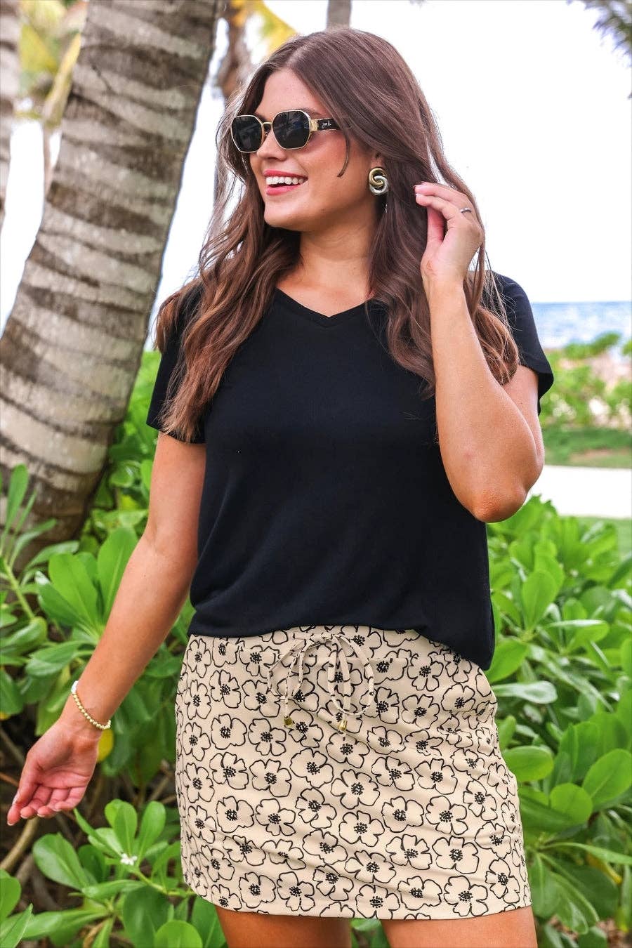 So Natural Floral Skort: Neutral / Large