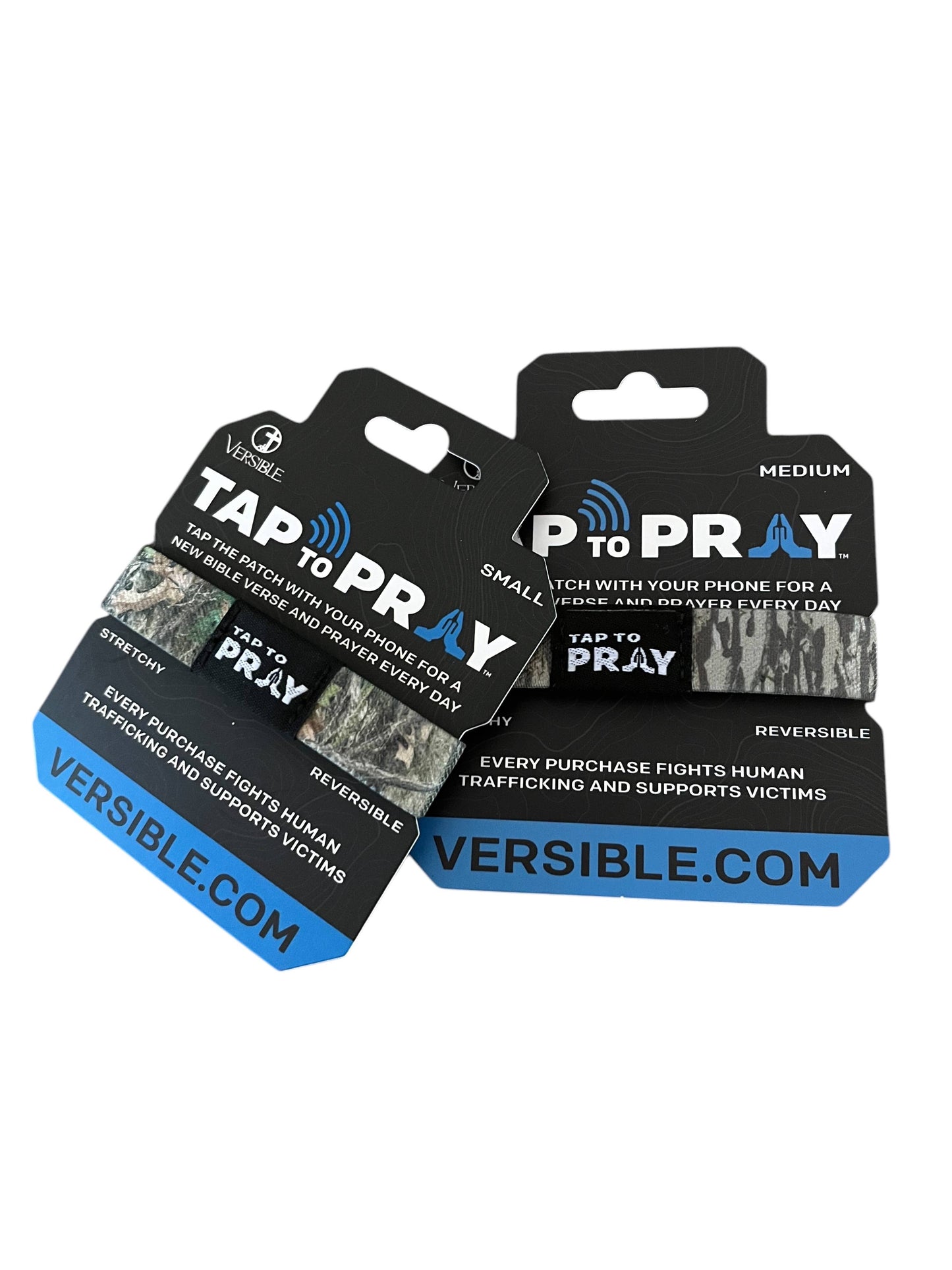 Tap To Pray™ Wristbands - Forest & Tree Bark Camo: Large / Forest Camo / Tree Bark Camo