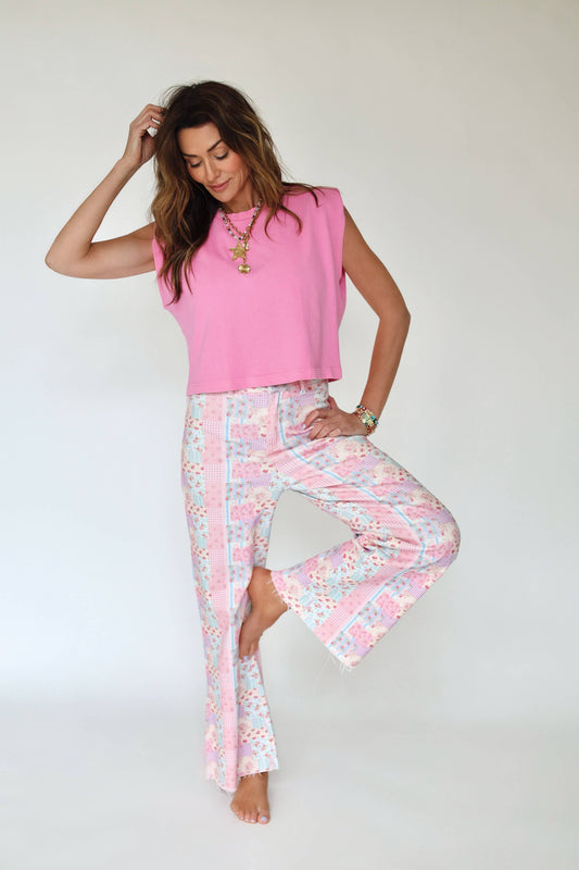 Patchwork Petals Wide Leg Jeans