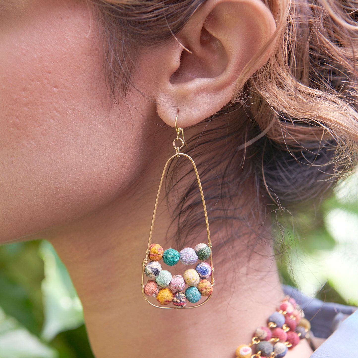 Embedded Kantha Earrings
