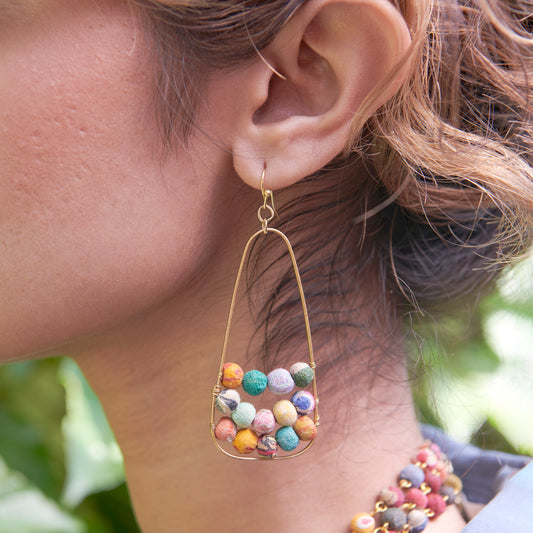 Embedded Kantha Earrings