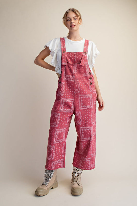Bandana Babe Overalls – Lipstick Pink