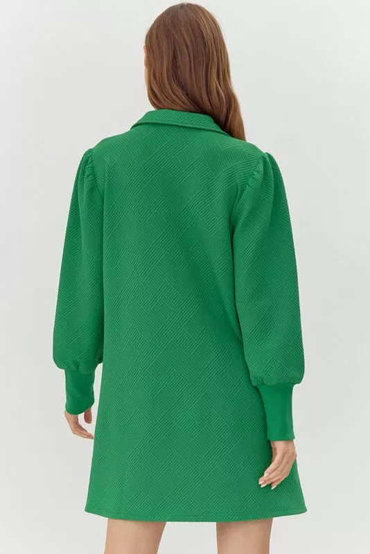 The Emerald Ease Textured Dress