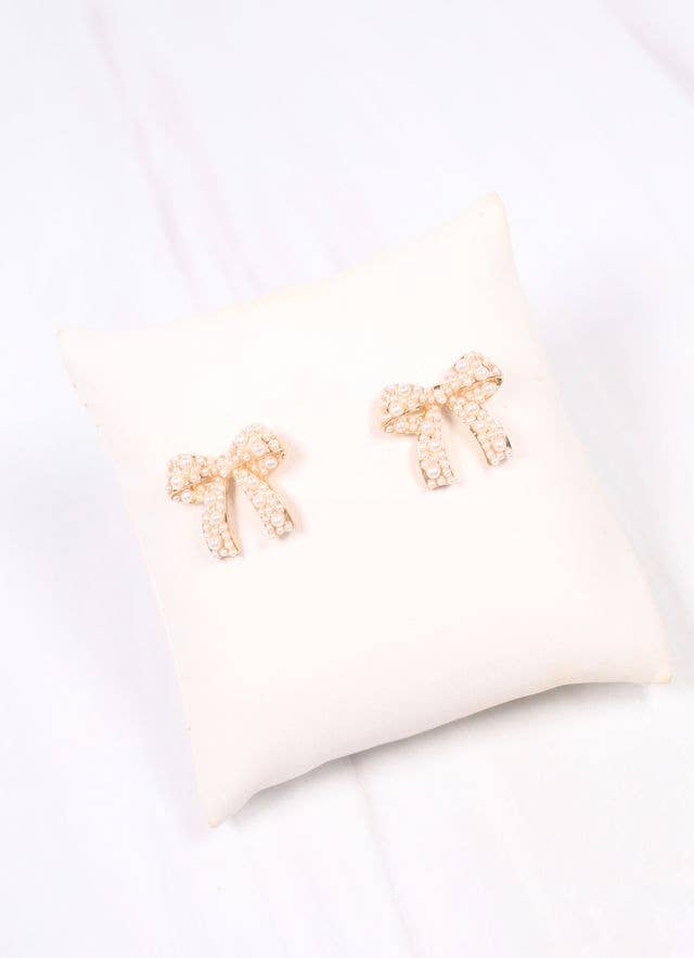 Paige Pearl Bow Earrings