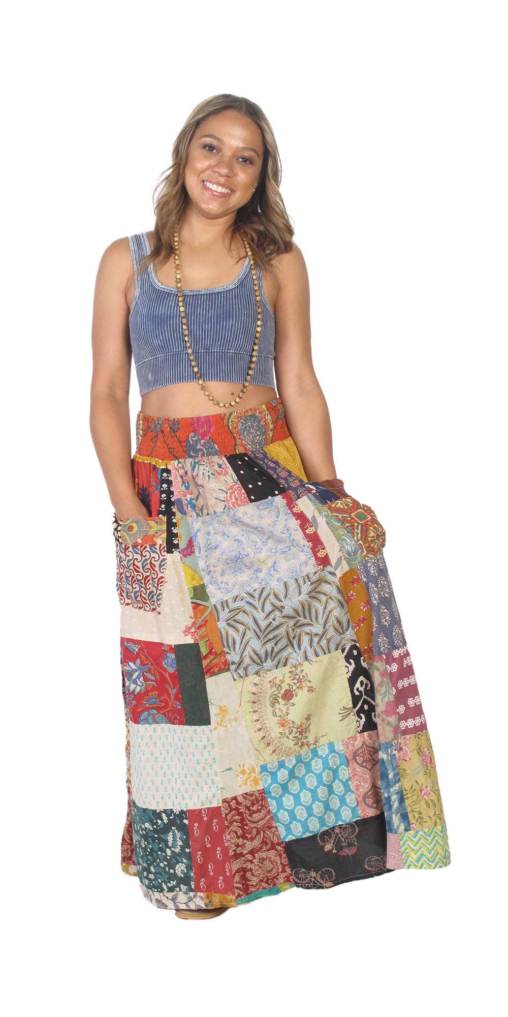 Wanderlust Patchwork Maxi Skirt