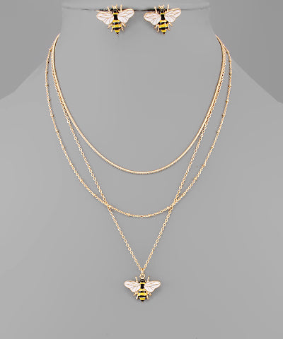 Honeybee Necklace & Earrings Set