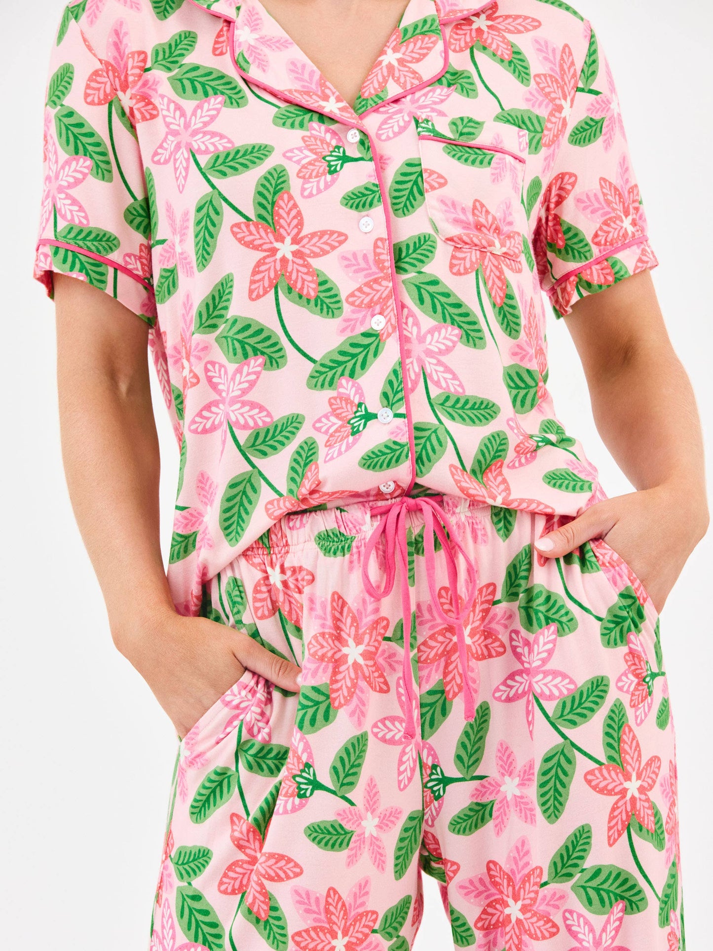 Women's Charlotte Pajama Pants Set  | Island Muse Pink: XS