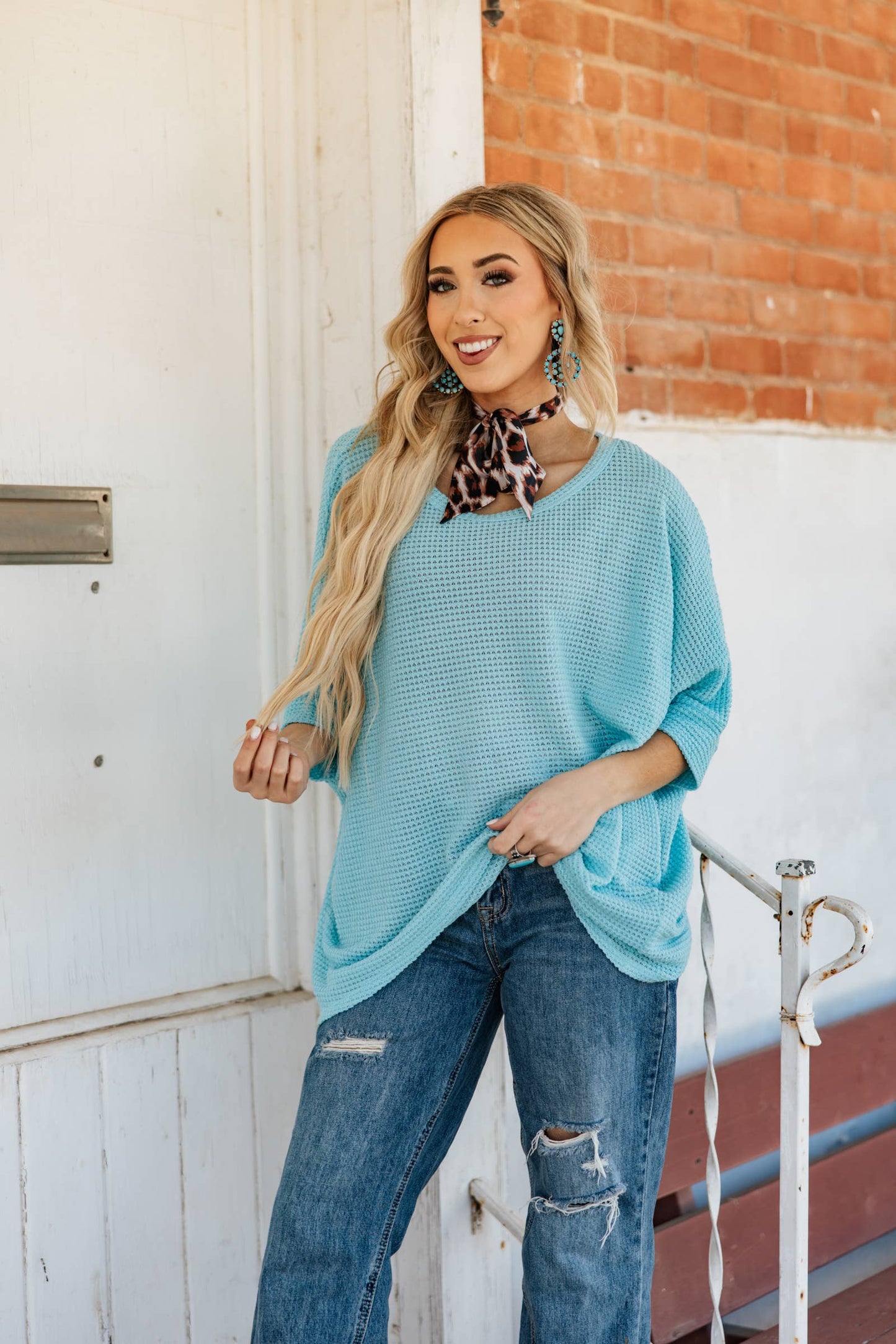 Crochet Oversized Relaxed Fit Poncho Top: NAVY / S/M