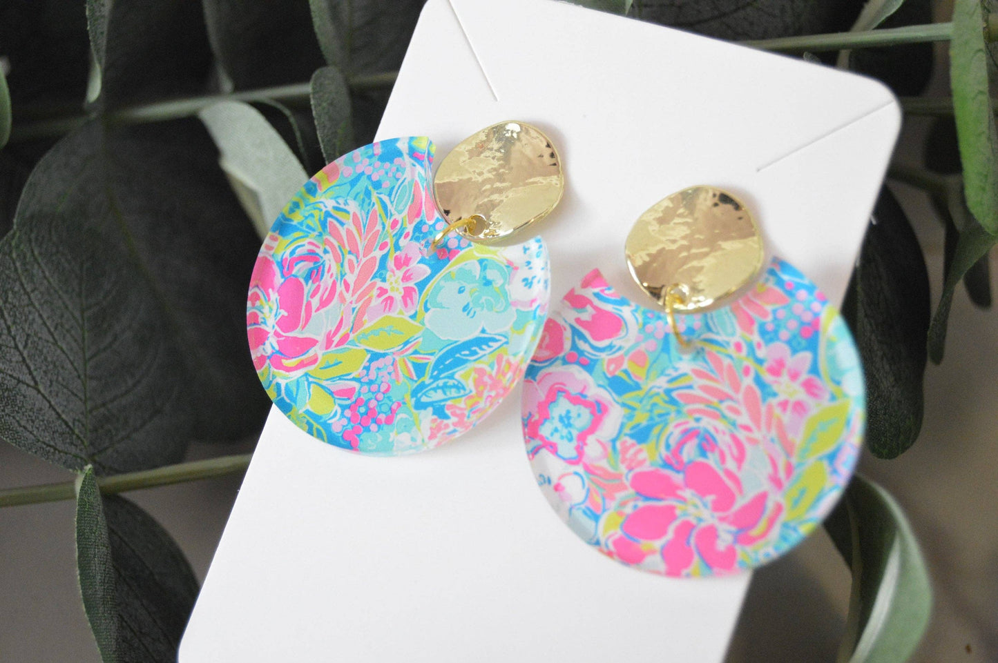 Preppy, Colorful Circle Earrings