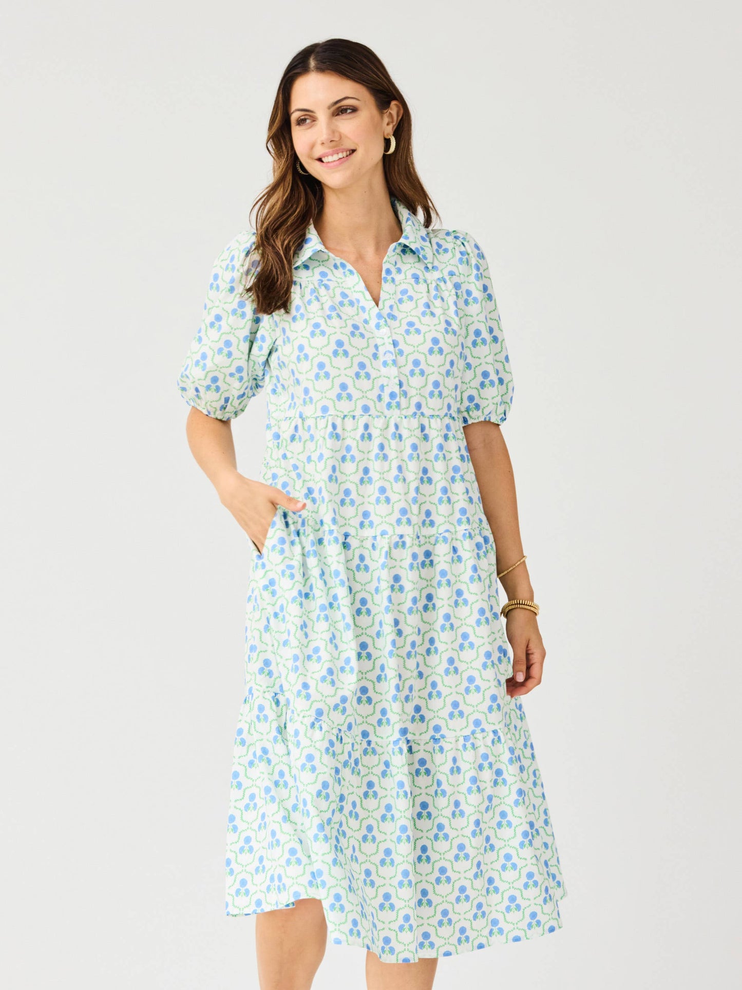 Eloise Dress | Sweetbriar Lattice Blue: XS