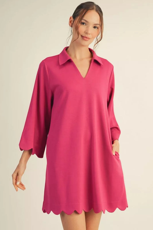 Pretty in Pink Scallop Dress