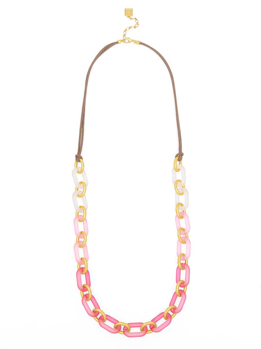 Multi-Color Resin Oval Links Long Necklace: MLT
