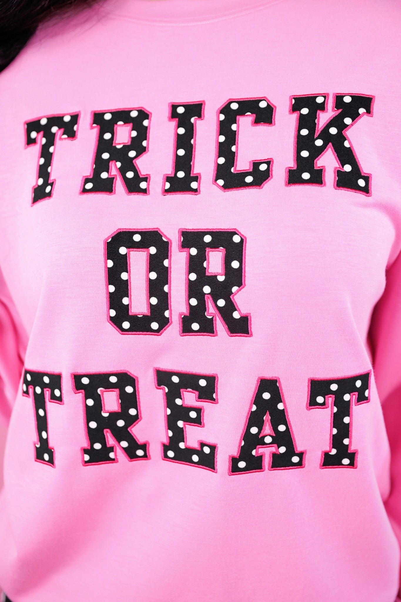 PREORDER- Trick or Treat Polka Dot Patch Pullover