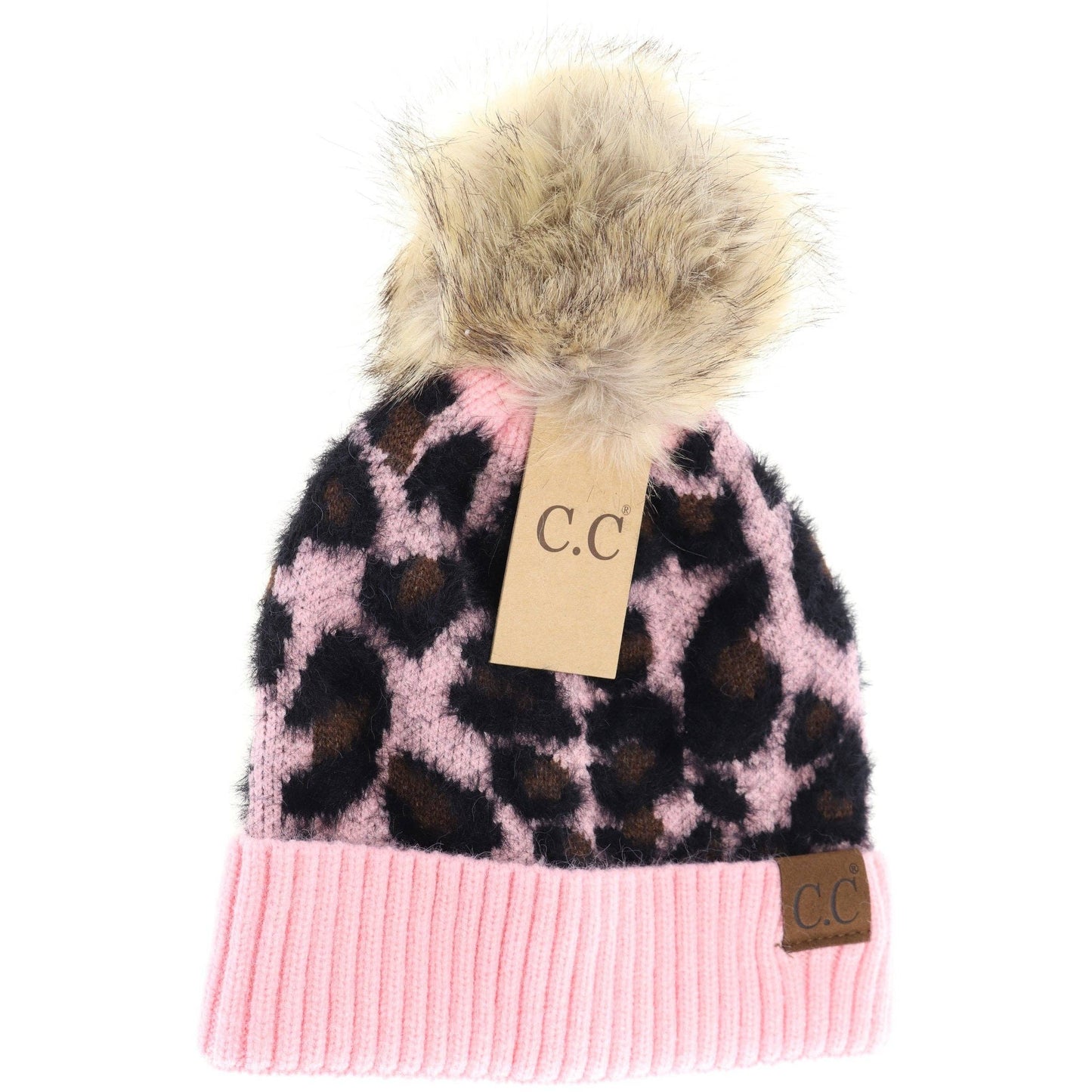 Mocha Leopard Pom Beanie