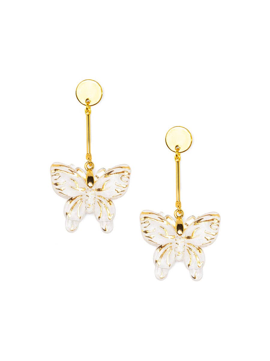 Hot Pink Butterfly Drop Earring
