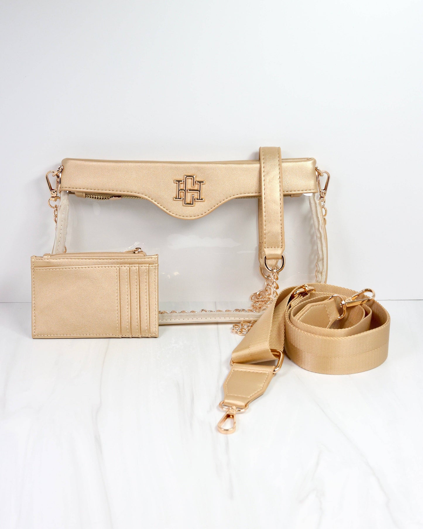 Gold Madi Clear Crossbody