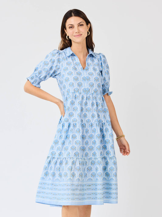 Molly Dress | Sunshower Flora Blue: XS