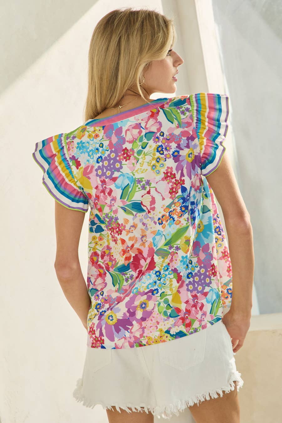 Sunshine Garden Flutter Top