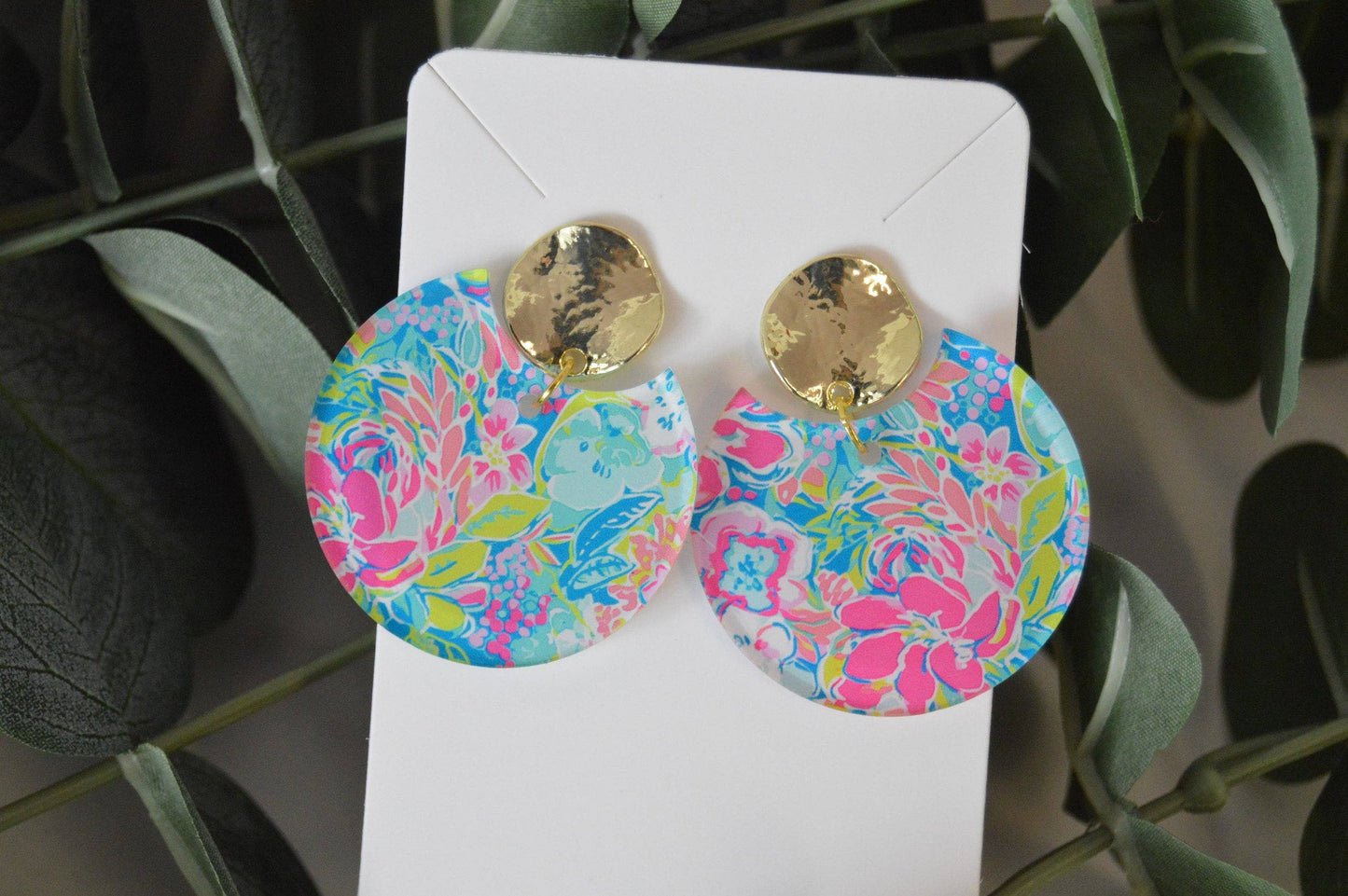 Preppy, Colorful Circle Earrings