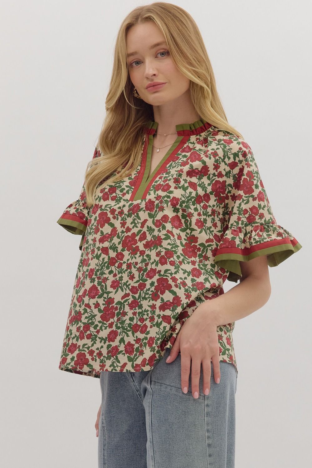 Rose Garden Ruffle Blouse