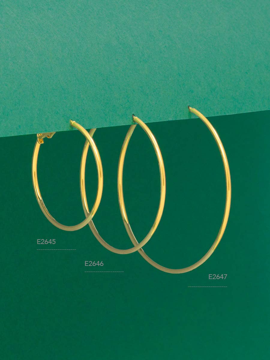 Large Metal Slim Hoop Earring: GLD