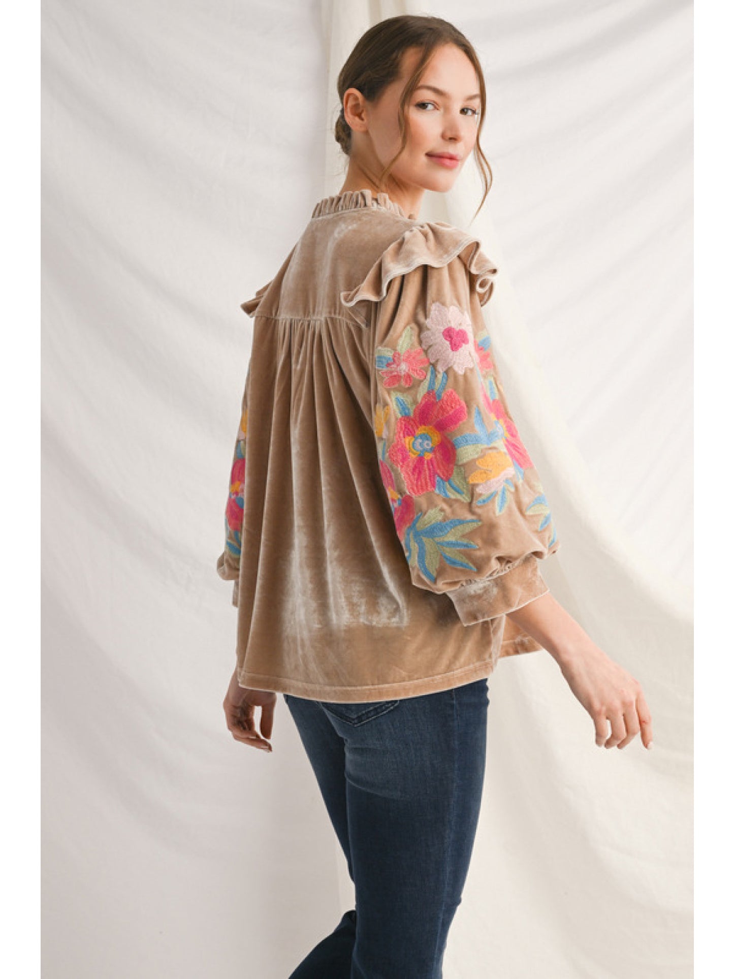 Blushing Meadow Velvet Top