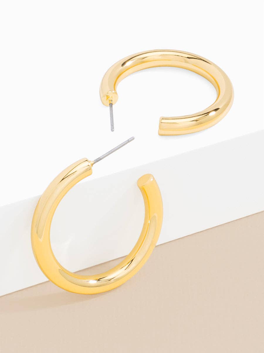 Small Gold Chunky Hoop Earrings
