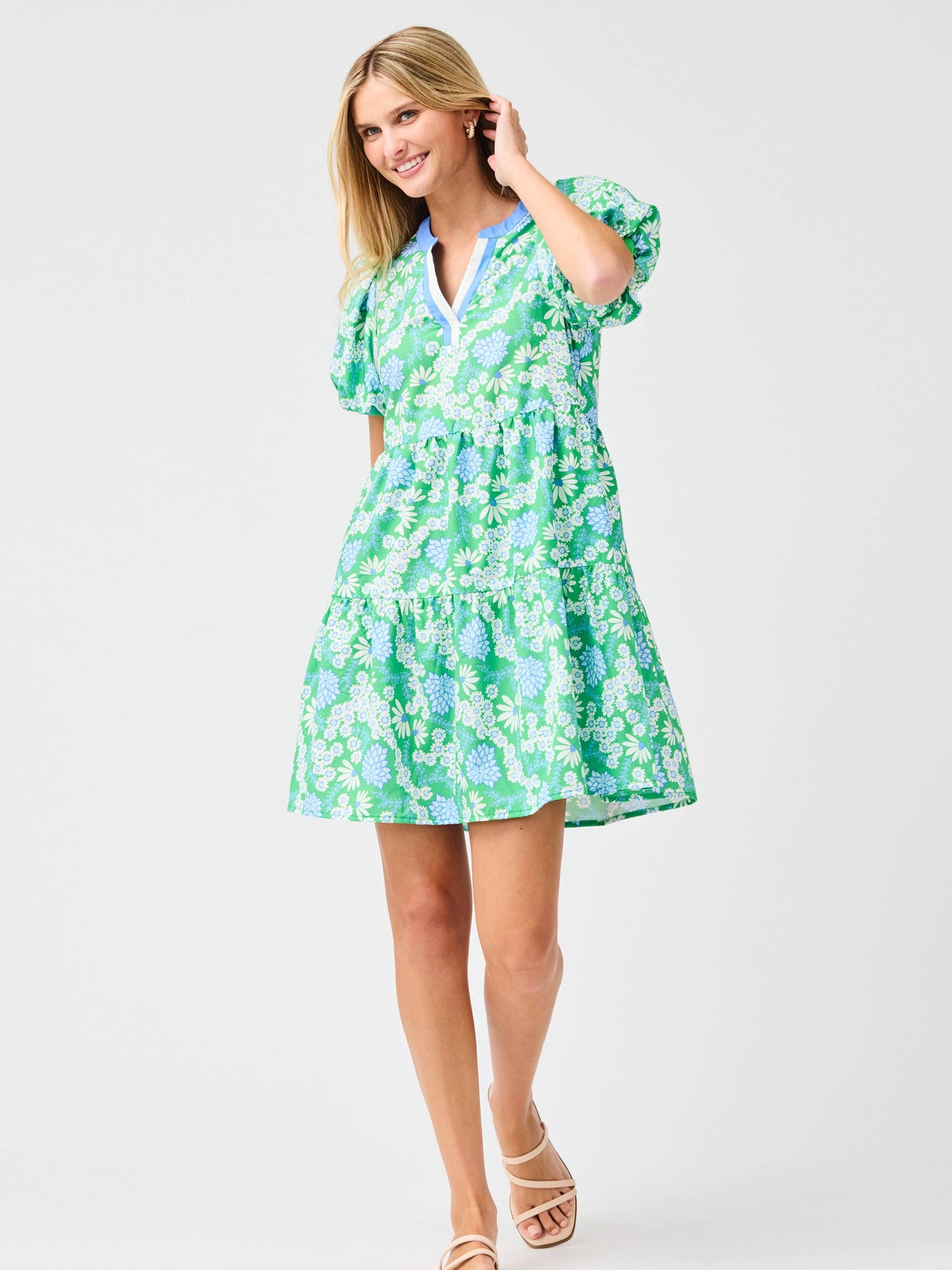 Kinsley Mini Dress | Daisy Chain Green
