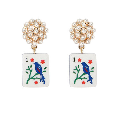 Bluebird Beauty Mahjong Earrings