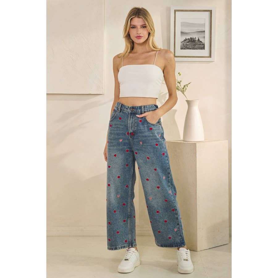 Oli + Hali Embroidered Heart Jeans
