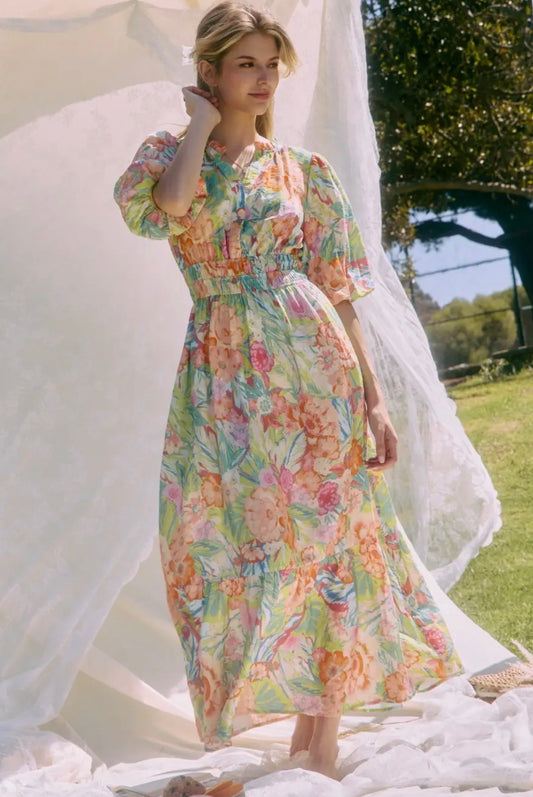 Peach Blossom Garden Maxi