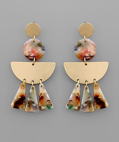 Acrylic Geometric Dangle Earrings