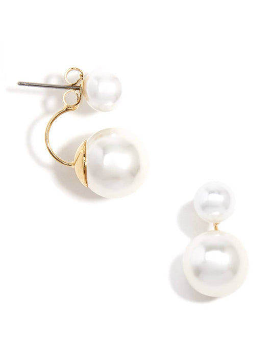 Pearl Ear Jacket Earring: GLD