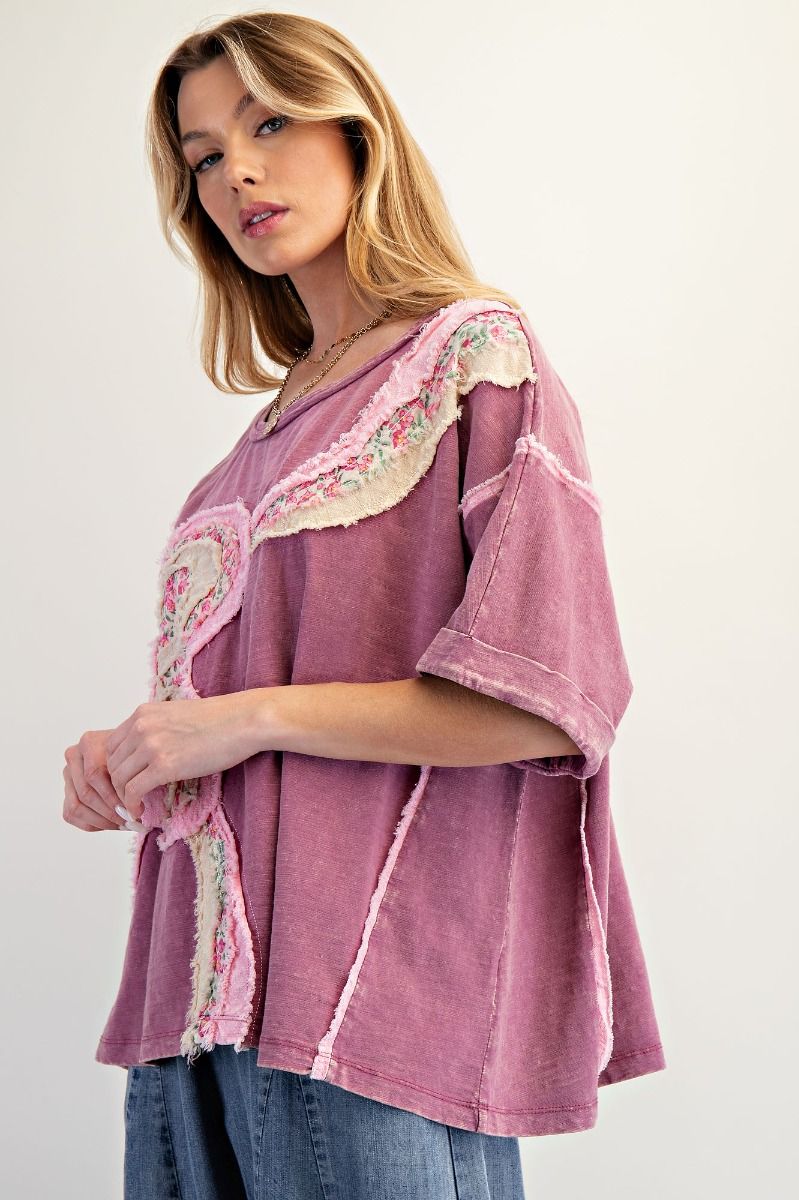 Purple Petal & Patchwork Tee