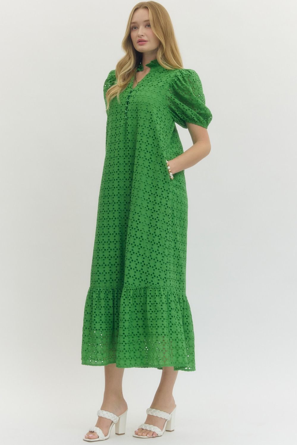 Emerald Sweetheart Midi Dress