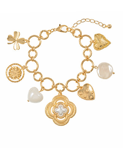 Heart & Multi Charm Bracelet