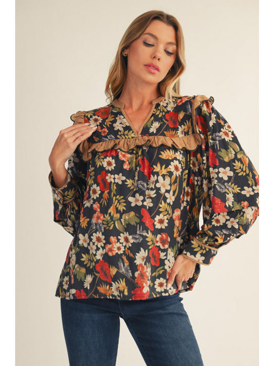 Autumn Meadow Ruffle Blouse 🍁