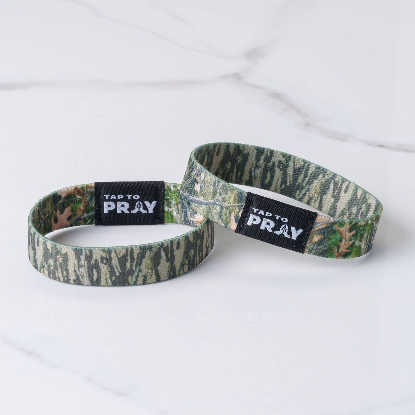 Tap To Pray™ Wristbands - Forest & Tree Bark Camo: Large / Forest Camo / Tree Bark Camo