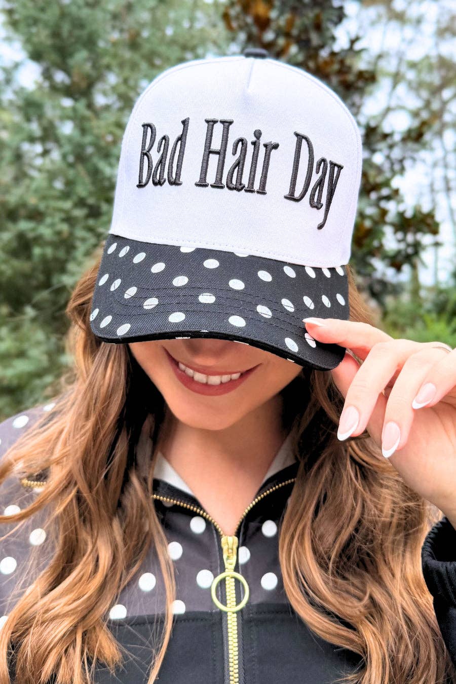Bad Hair Day Hat: Black/White