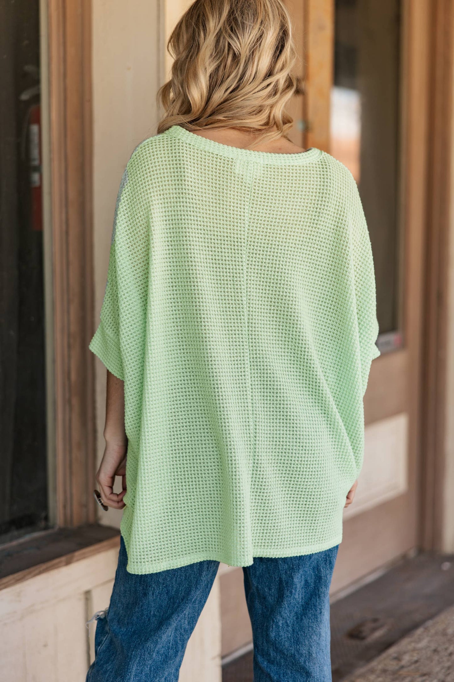 Crochet Oversized Relaxed Fit Poncho Top: NAVY / S/M