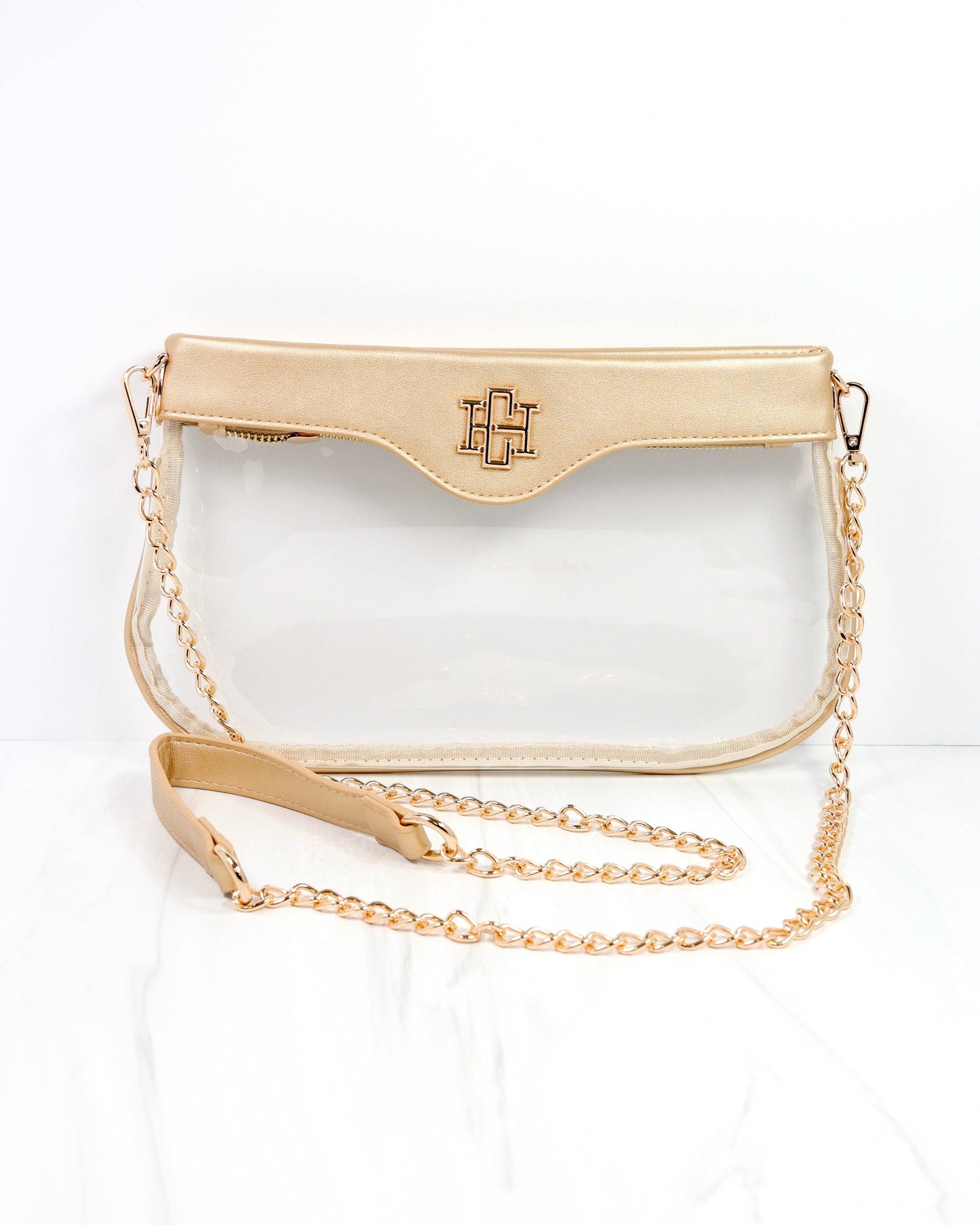 Gold Madi Clear Crossbody