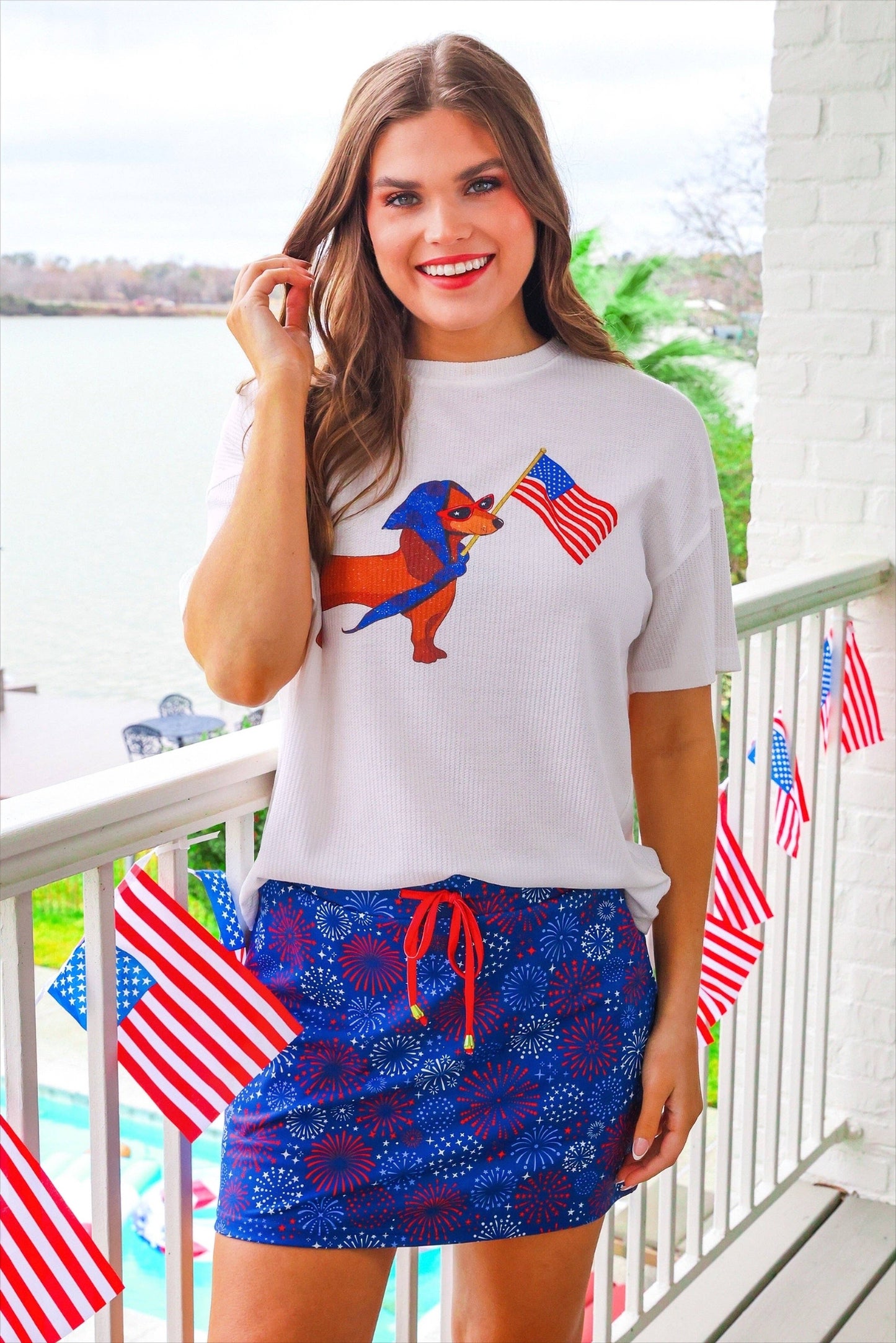 Red White and Boom Skort: Navy / Medium