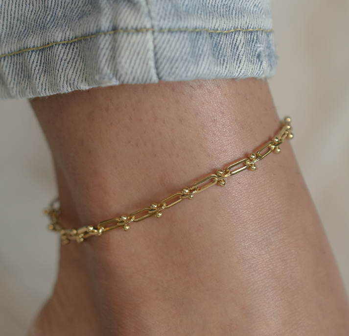 Santorini Anklet (Water Resistant): Gold